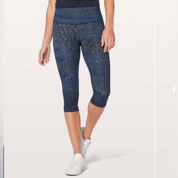 Lululemon Wunder Under Hi-Rise 1/2 Tight 17" Linear Flux Battleship Women's 4 - Picture 3 of 11